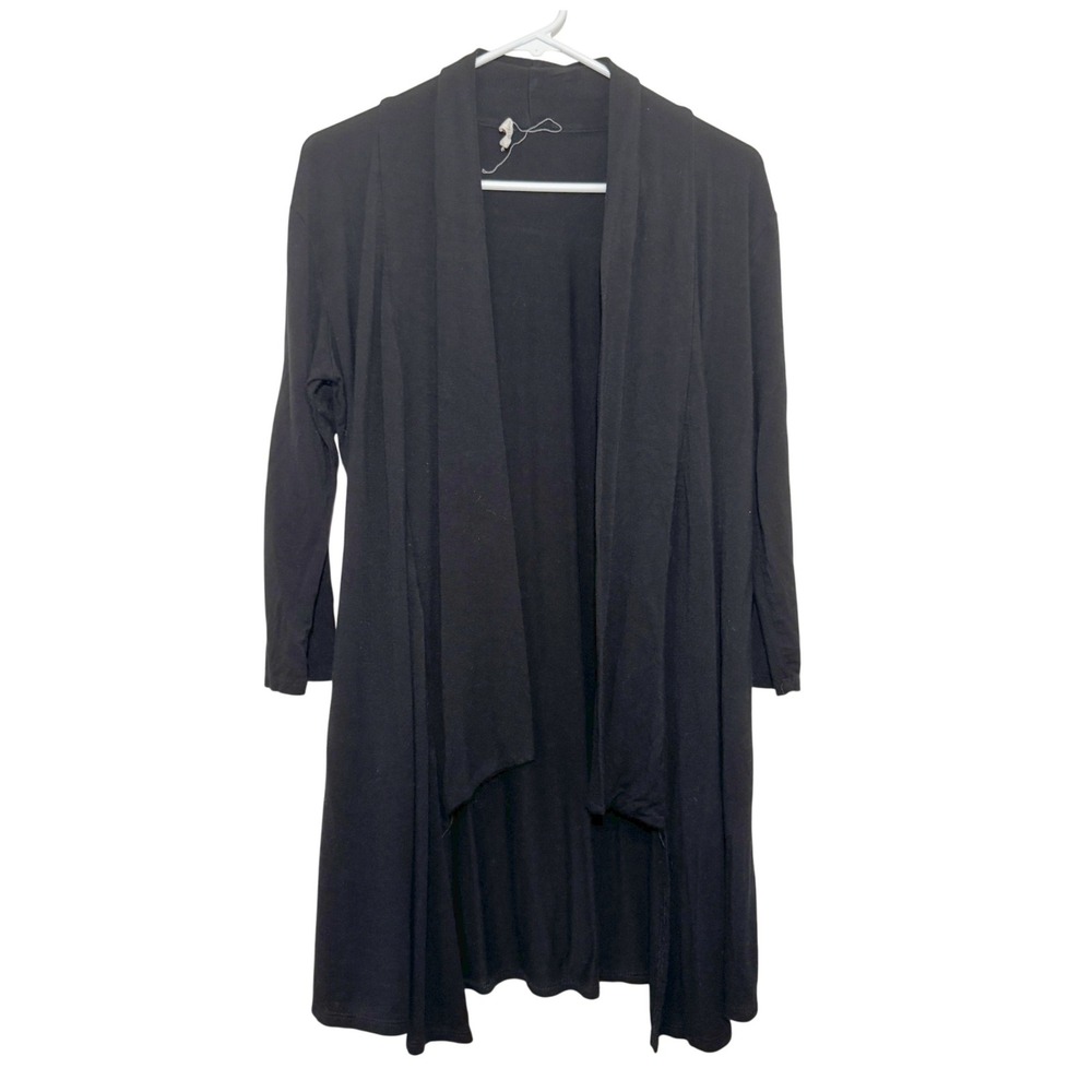 Prospect Blvd Cardigan Black Open Longline Jersey Womens Medium M Duster Layer